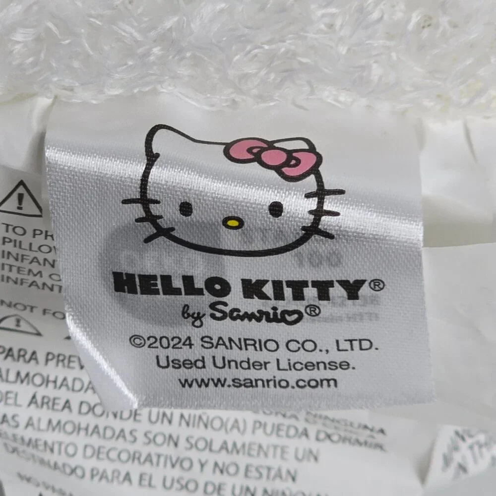 Hello Kitty Nogginz Face Plush Pillow Sanrio 2024 NEW Polka Dot Bow‎